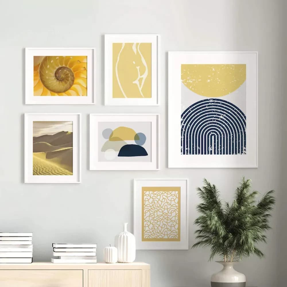 Träramad poster med egen bild med grafiskt motiv