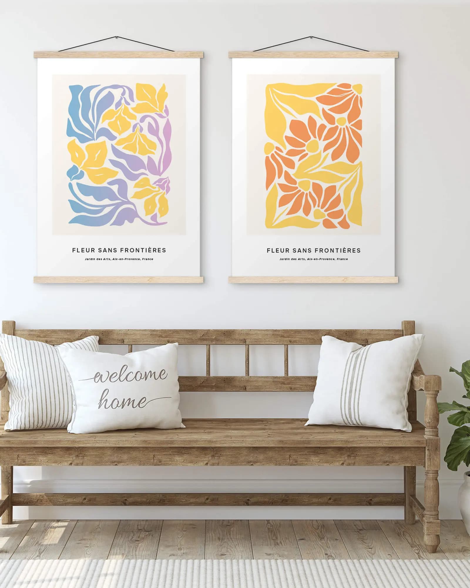 Poster med trähängare med bröllopsmotiv